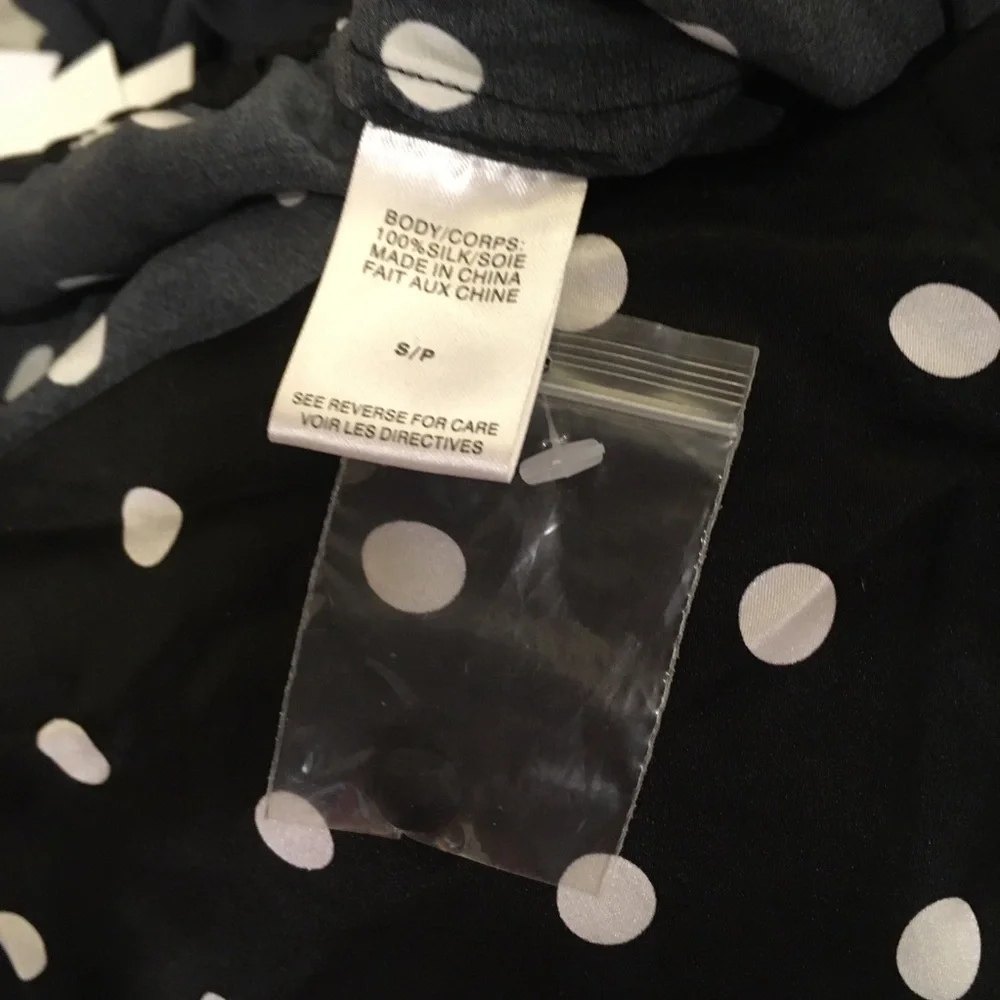 NWT Cami NYC Annabelle Silk Midi Skirt Vintage Dot Black White Small